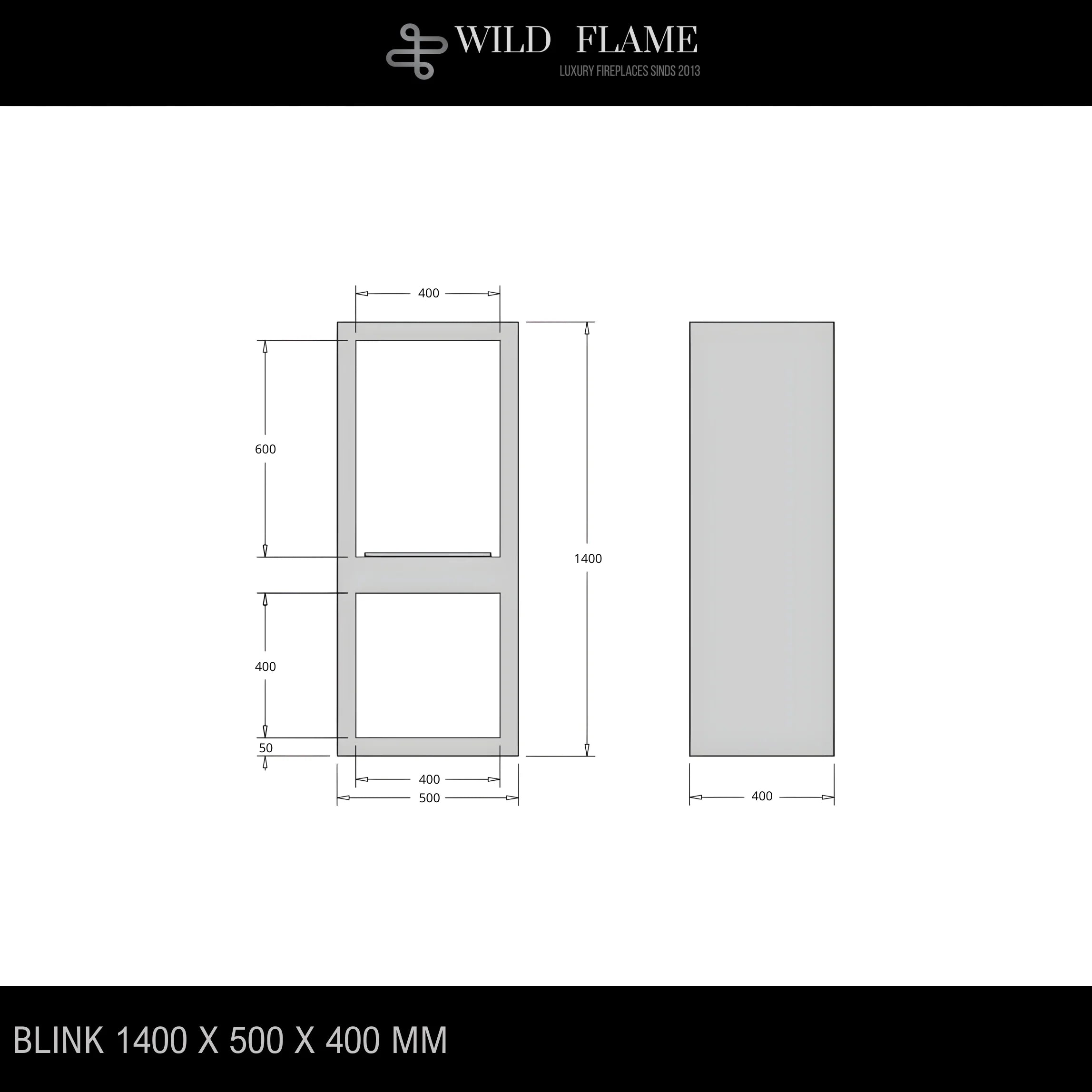 Caminetto indipendente a bioetanolo Blink H140 cm