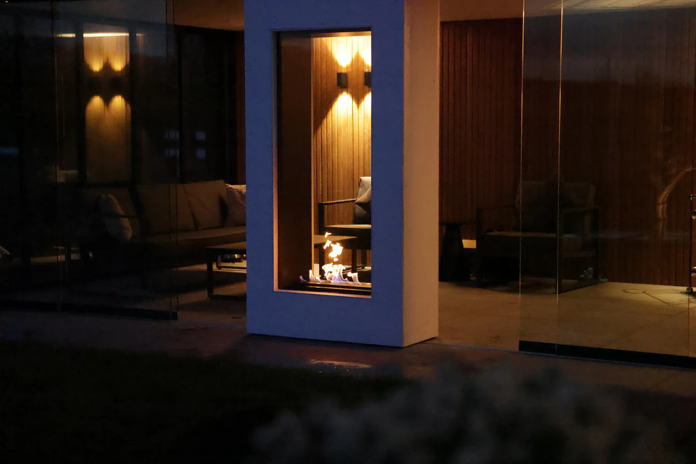 Caminetto verticale Fame bifacciale