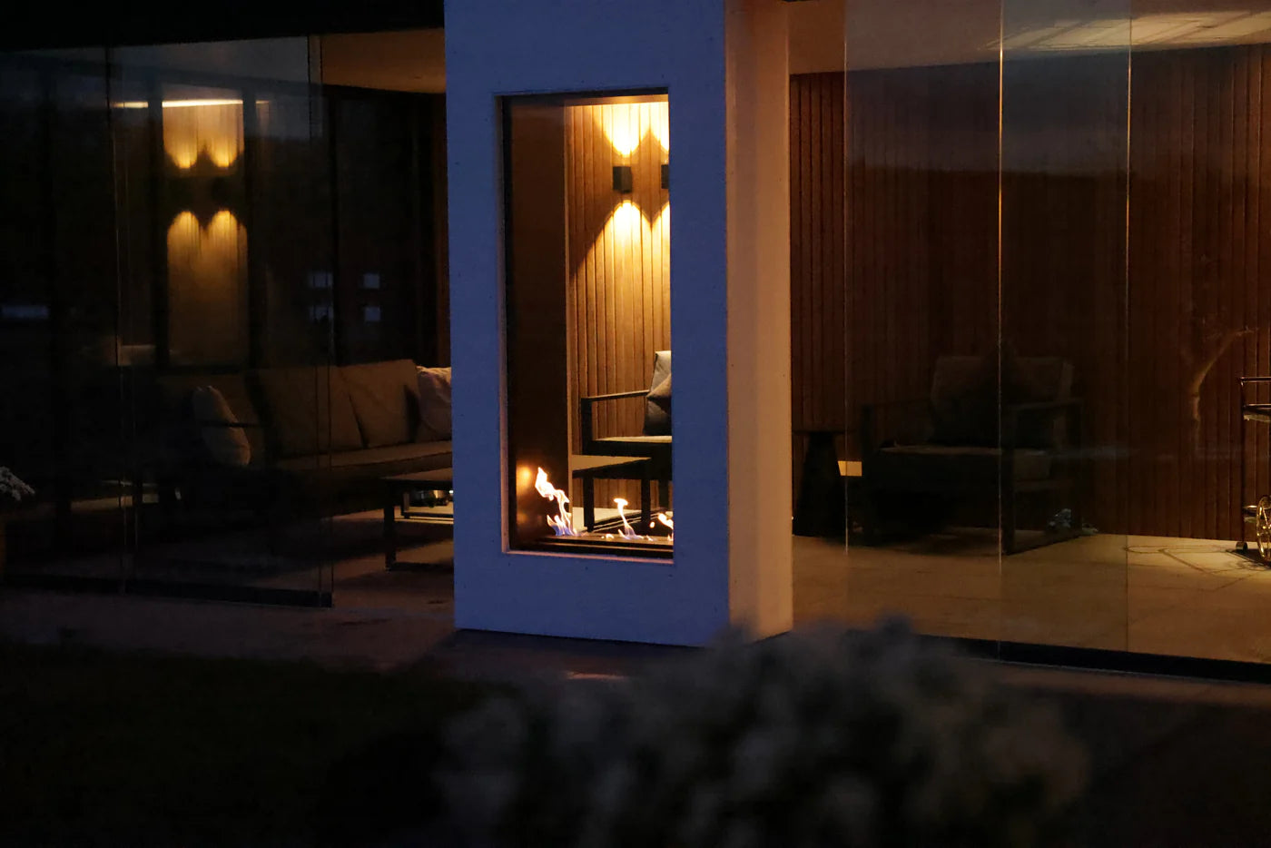 Caminetto verticale Fame bifacciale