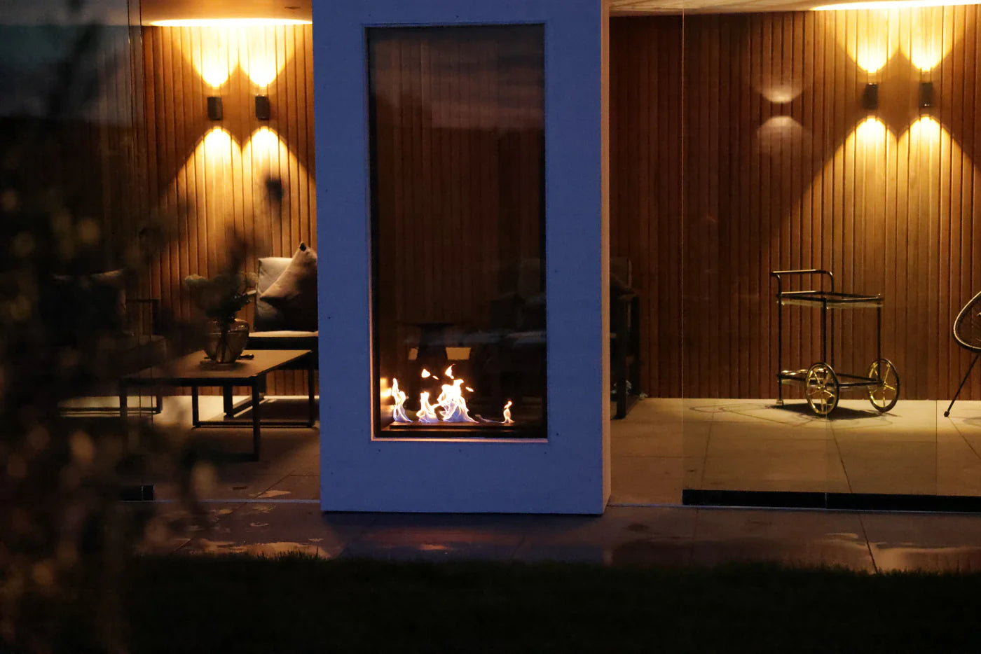 Caminetto verticale Fame bifacciale