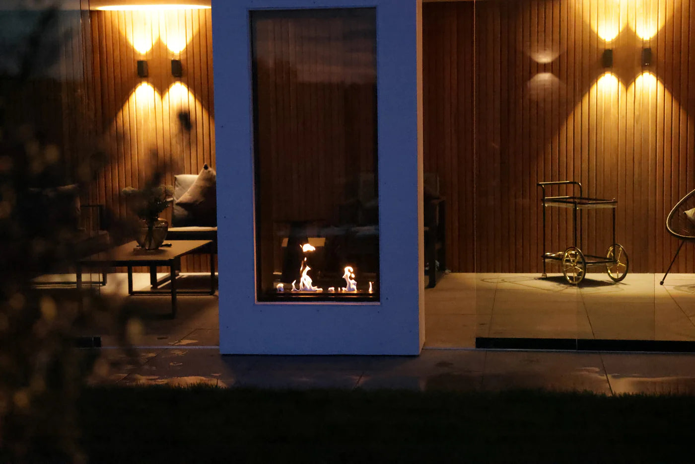 Caminetto verticale Fame bifacciale