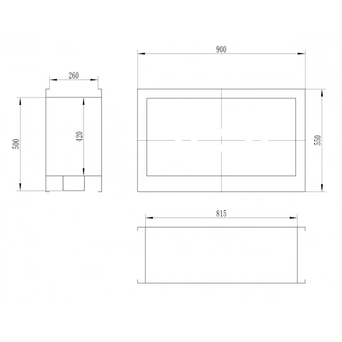 Caminetto a bioetanolo bifacciale 90 cm LAZ