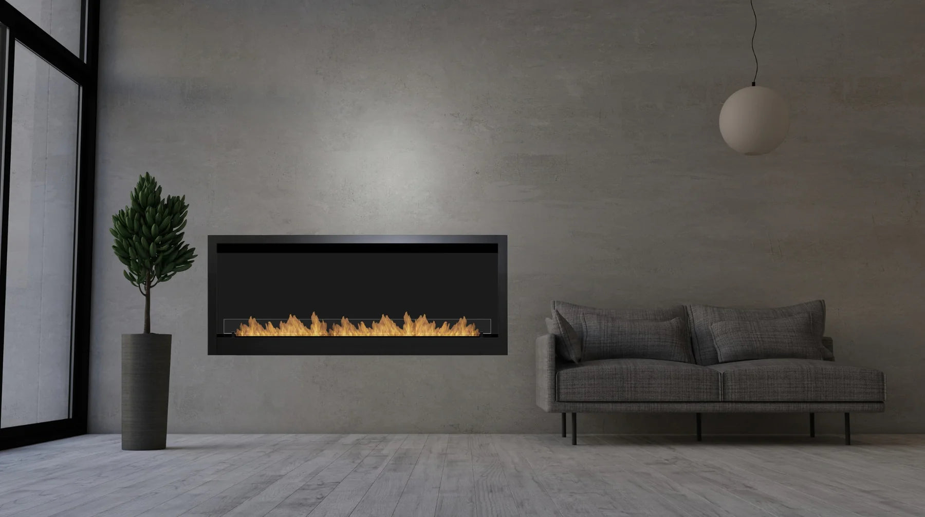 Caminetto a bioetanolo automatico monofacciale da incasso 120 cm PRIME A4