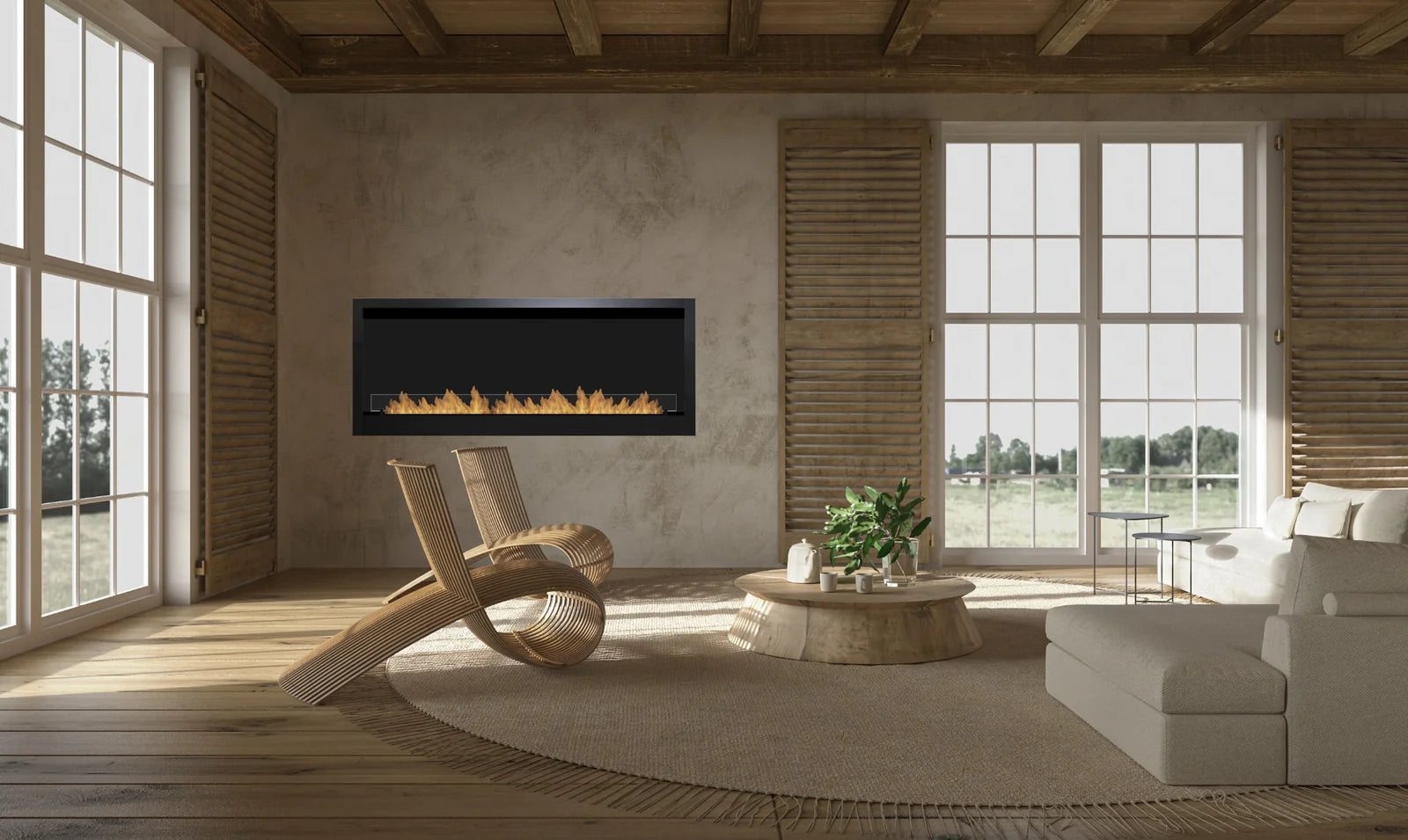 Caminetto a bioetanolo automatico monofacciale da incasso 120 cm PRIME A4