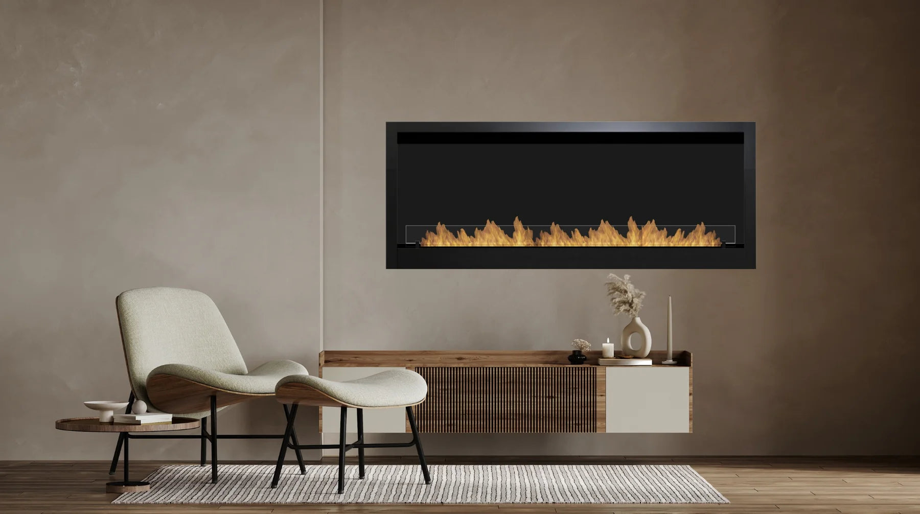 Caminetto a bioetanolo automatico monofacciale da incasso 120 cm PRIME A4